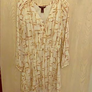 WHBM cream/brown mini dress.